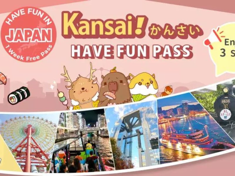 Have Fun in Kansai Pass 1 Week Free Pass (3 facilities)